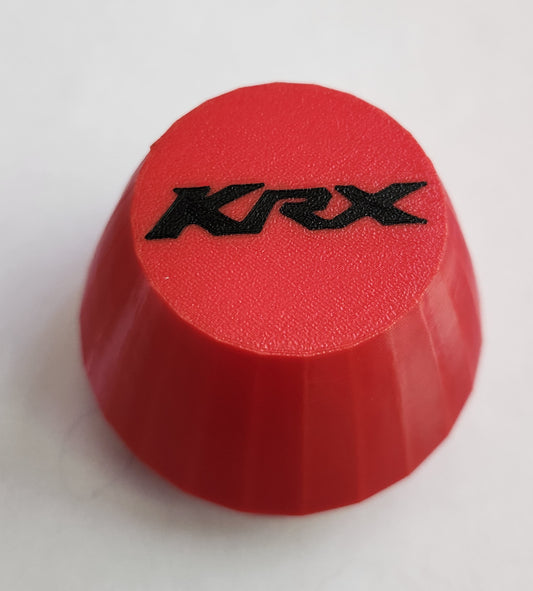 Set of 4 red center caps with black KRX logo for oem KRX1000 wheels