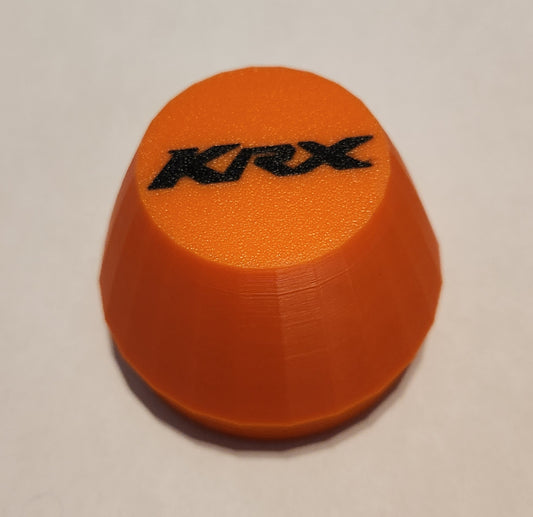 Set of 4 orange center caps with black KRX logo for oem KRX1000 wheels