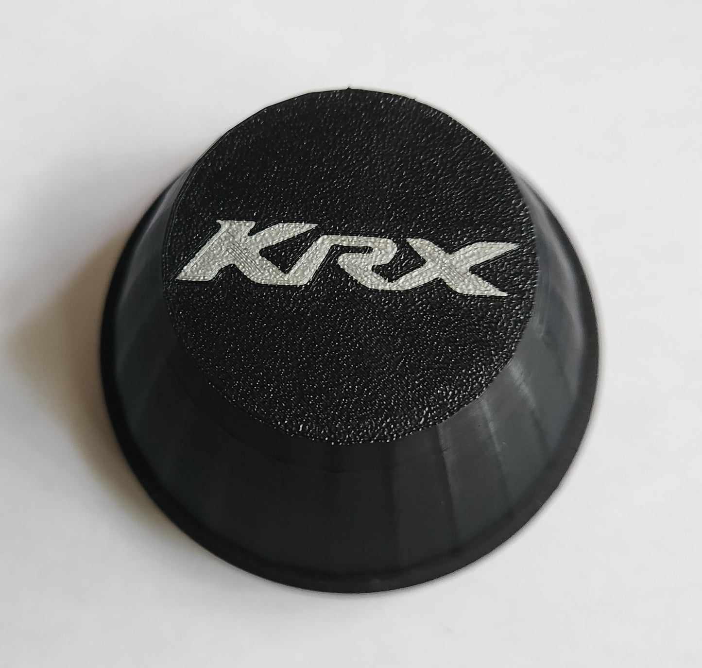 Set of 4 black center caps with grey KRX logo for oem KRX1000 wheels