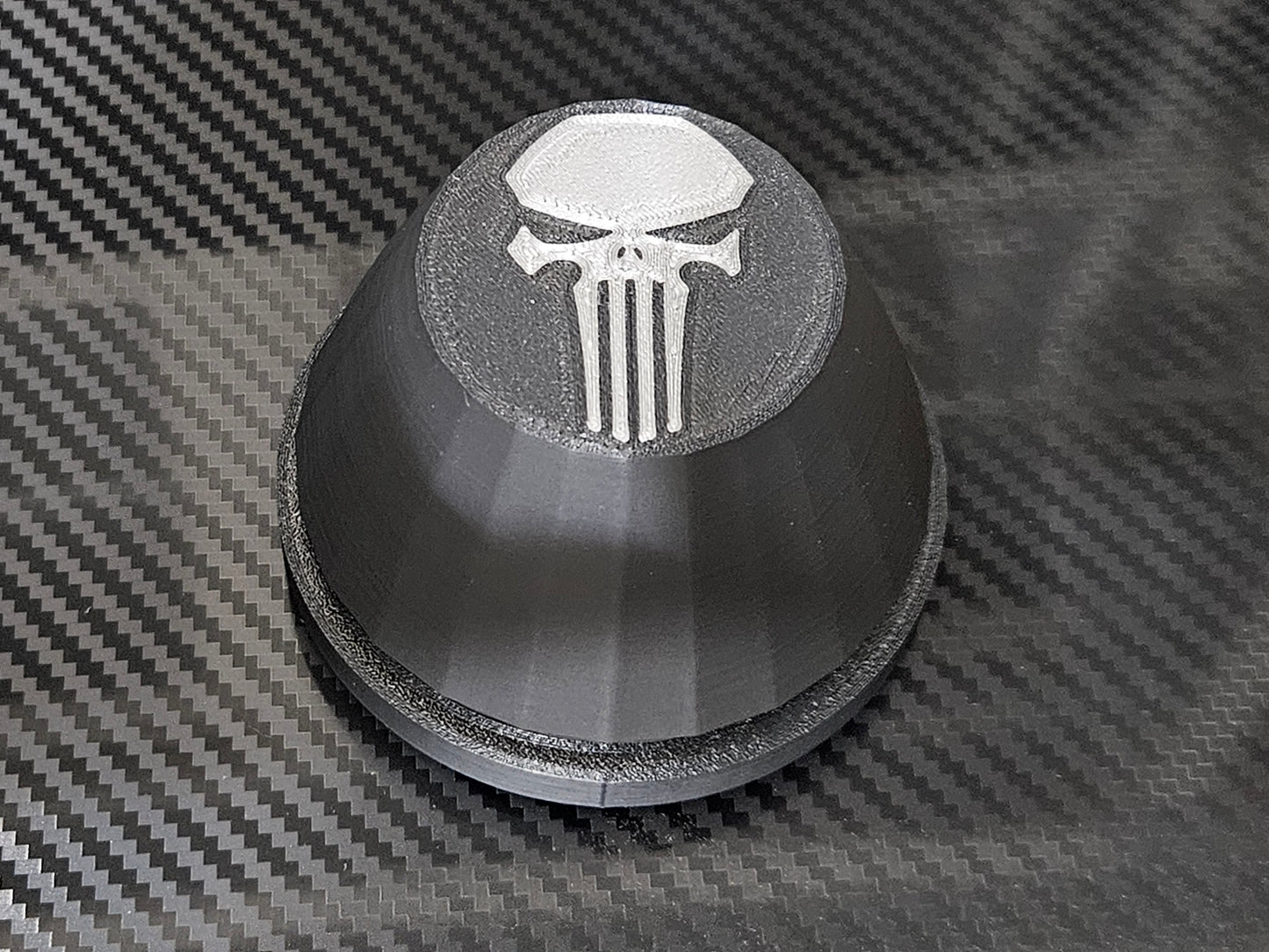 Set of 4 Black center caps with Customizable Punisher logo for oem KRX1000 wheels