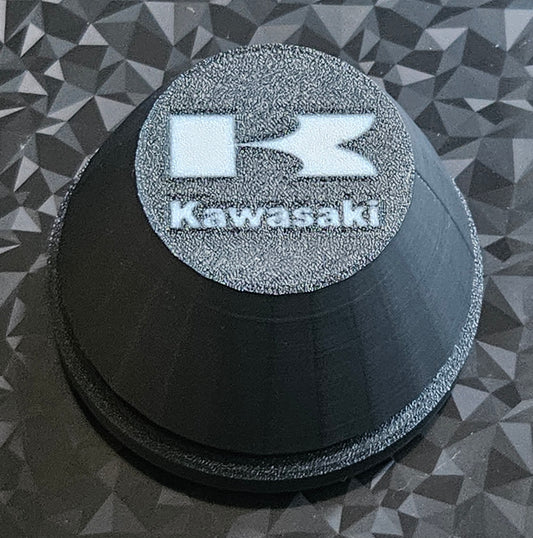 Set of 4 black center caps with white kawasaki logo for oem KRX1000 wheels