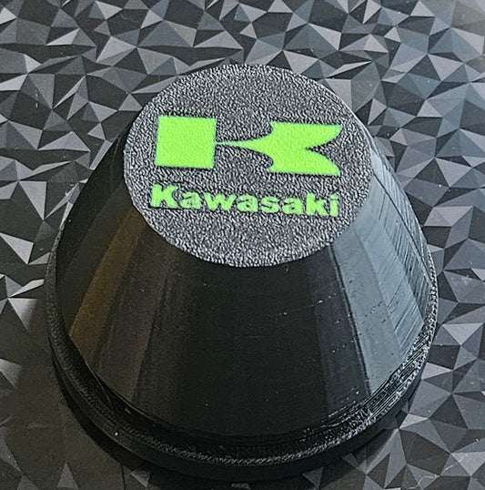 Set of 4 black center caps with green kawasaki logo for oem KRX1000 wheels