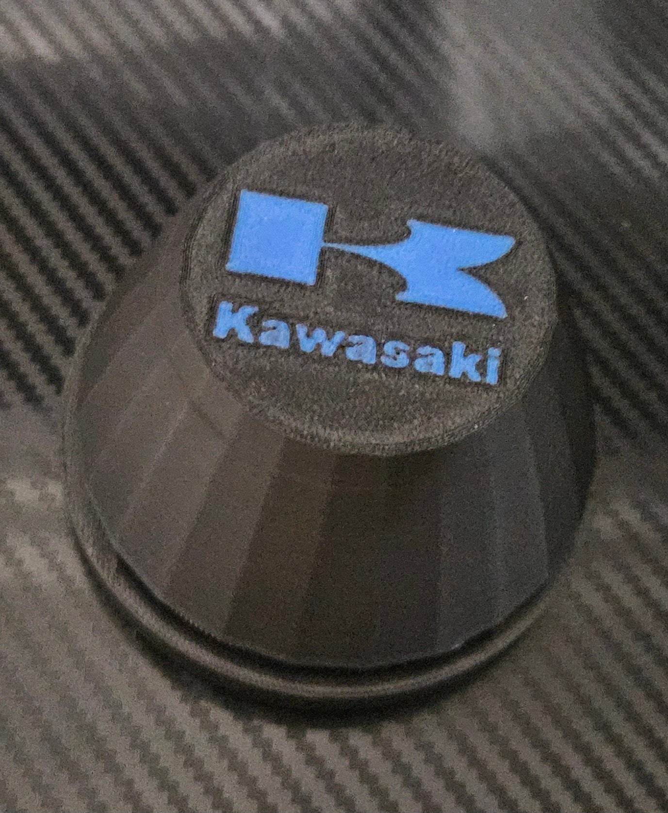 Set of 4 black center caps with customizable kawasaki logo for oem KRX1000 wheels