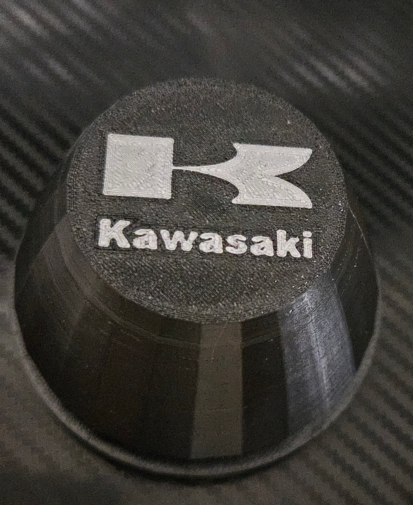 Set of 4 black center caps with customizable kawasaki logo for oem KRX1000 wheels