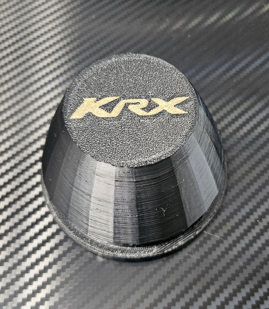 Set of 4 black copper caps with bronze KRX logo for oem KRX1000 wheels