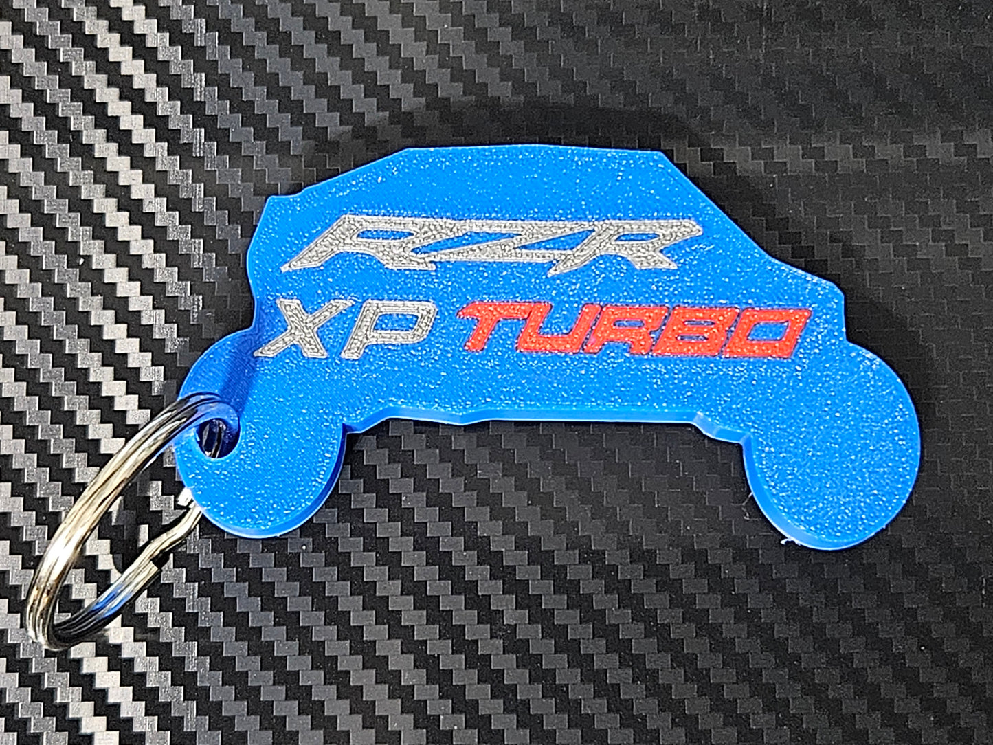 Blue RZR XP Turbo 4 Keychain